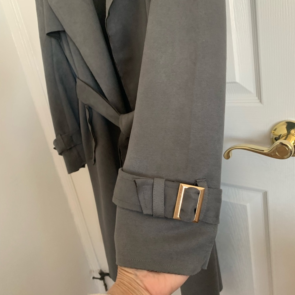 Black Label Couture Love for Humanity
Couture Grey Suede Trench Coat - Picture 6 of 10